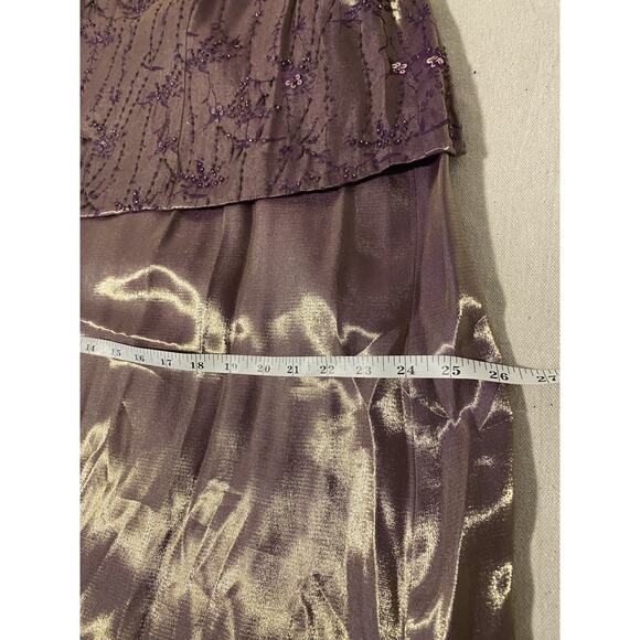 NWT Alex Evenings Maxi Dress Womens Plus Petite 20WP Amber Shimmer Beaded Gown - Picture 15 of 16